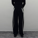 Roast lucky美式反光压胶织带直筒长裤 男复古防水休闲运动裤