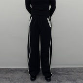 Roast 男复古防水休闲运动裤 lucky美式 反光压胶织带直筒长裤