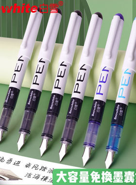 白雪FP10直液式速干钢笔学生专用三四六年级练字硬笔FP20蓝色红纯