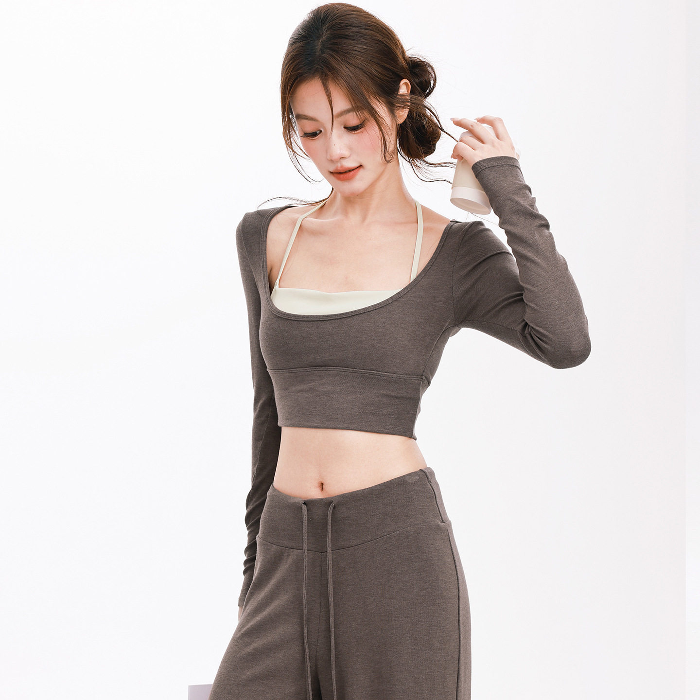 撸铁女孩瑜伽服套装女2026新款秋冬高级感运动健身服两件套