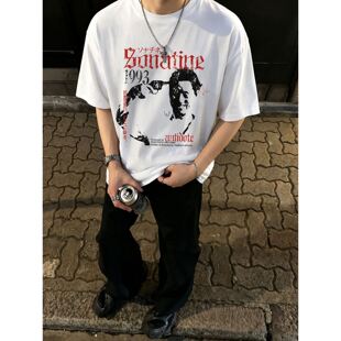 260g索罗娜凉感夏季男装短袖T恤北野武奏鸣曲美式复古高街痞帅