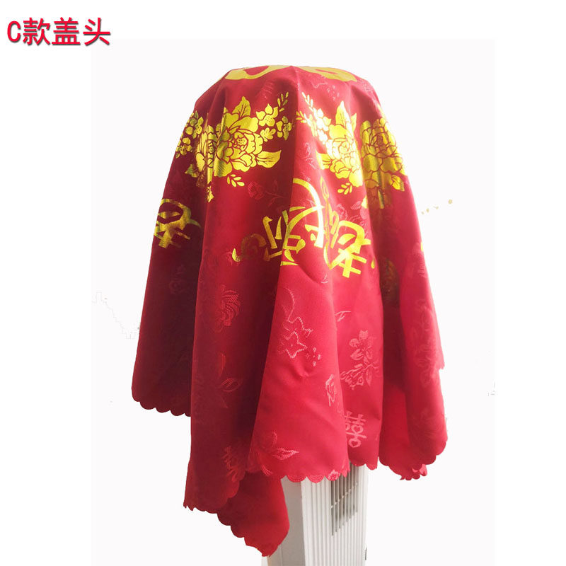 红盖头结婚新娘蕾丝缎面盖头图片