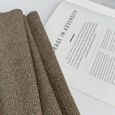 复古粗纺军绿色羊毛料格子布料