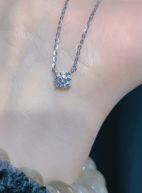 爆闪！赵露思同款鼻屎钻纯银项链