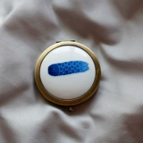 Сине-белое оригинальное портативное складное зеркало, DIY, изысканный стиль, подарок на день рождения