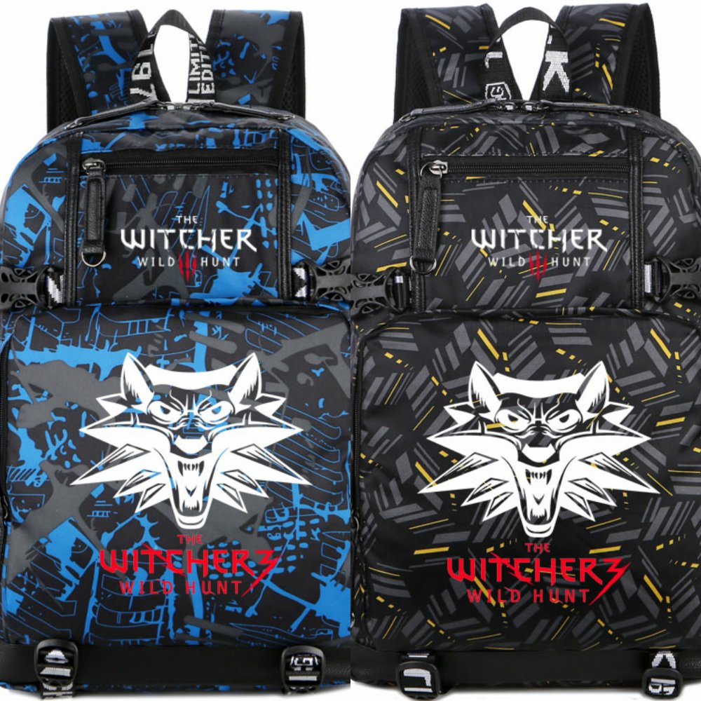 新款网游周边牛津布双肩背包包邮巫师3狂猎PS4杰洛特学生电脑书包