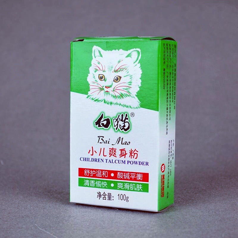白猫 小儿爽身粉100g 经典怀旧国货婴儿孩子痱子粉宝宝止汗清爽肤