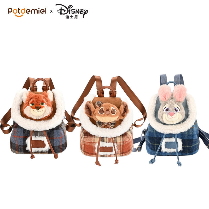 正版迪士尼授权疯狂动物城朱迪尼克迪士尼史迪奇毛绒双肩包玩偶包