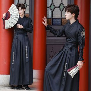 古装男汉服侠客书生演出服毕业拍照班服古代唐装舞台影视剧服装