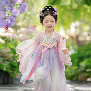 汉服女童2026春秋款儿童高端超仙国风公主连衣裙女孩中秋玉兔襦裙