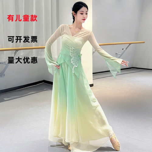 古典舞舞蹈服装女蝴蝶飘逸仙气上衣身韵纱衣练功中国舞演出服古风