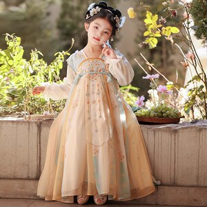 2025新款汉服古装女孩中国风儿童女童连衣裙童装古风宝宝春季唐装