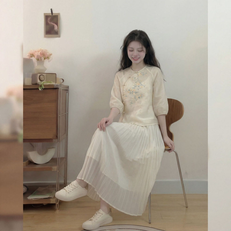 中国风文艺复古改良版禅意茶人服中式唐装套装女2026年春夏季新款