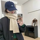 字母刺绣保暖高级感韩版 麻花围巾 款 经典