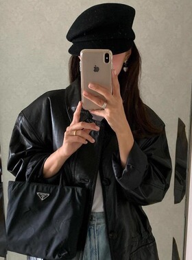 fever同款帽子秋冬羊毛贝雷帽侧压复古气质侧边黑色百搭经典款