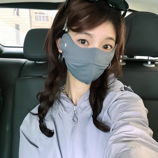 防紫外线护眼角高颜值女开车骑行冰丝显脸小透气 防晒口罩2025新款