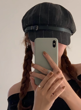 显脸小！复古条纹报童帽英伦风女休闲百搭款经典八角帽