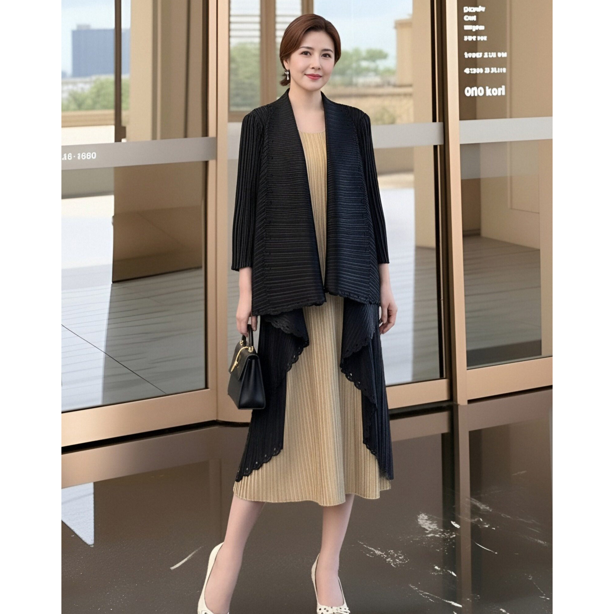 三宅风春季新款褶皱开衫女中长款气质风衣外套女大码宽松显瘦风衣,女装/女士精品,常规大码外套,淘宝优惠券,粉丝福利购,淘宝优惠卷