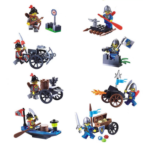 启蒙积木狮王城堡系列益智拼装儿童玩具1003-1008袋装老款绝版3