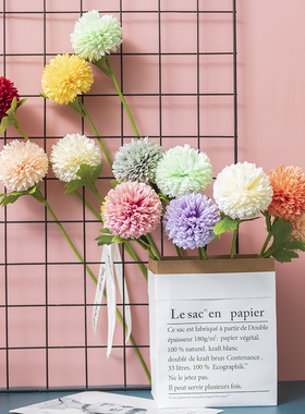单枝球菊仿真花乒乓菊手工diydiy