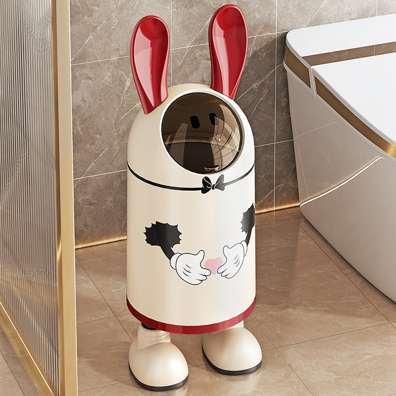 创意垃圾桶兔子耳朵可爱卡通家用大容量高颜值客厅卧室纸篓收纳桶