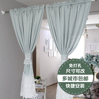 Rèm vải Hàn Quốc một nửa rèm trang trí sân vườn phòng khách phòng ngủ ren phân vùng rèm rèm miễn phí rèm ngắn - Phụ kiện rèm cửa khung treo rèm giường tầng