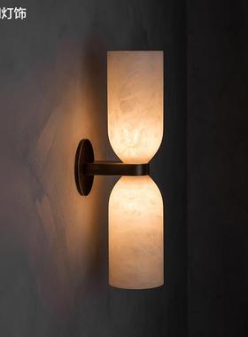 中山工厂直销美式云石壁灯设计师款法式中古卧室床头灯客厅背景墙
