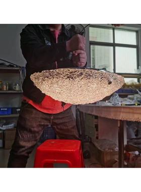 极简新款 2023德国轻奢冰川玻璃简约现代设计师主卧卧室吸顶灯