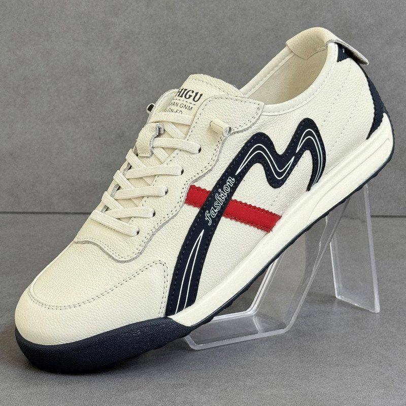 男款阿甘鞋官方正品2025春夏新款真皮透气轻便运动休闲鞋软小白鞋