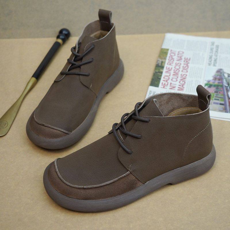 真皮马丁靴男款头层牛皮复古男鞋牛筋软底单层牛皮休闲皮鞋男高帮