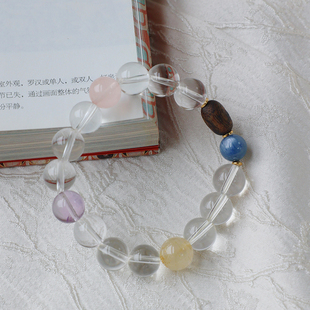 「破晓」高频能量~全净体天然白水晶多宝新中式手串开运招财手链