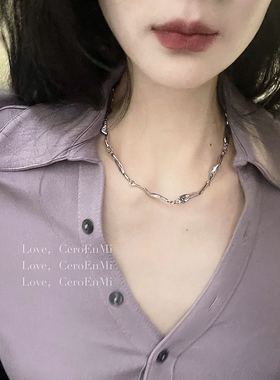 波面锁骨小众ins设计项链女