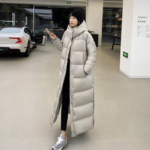 OLLEENUKA2026冬新款90白鹅绒加长款羽绒服女过膝到脚踝加厚外套