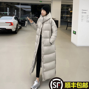 2023冬新款90白鹅绒羽绒服女加长过膝到脚踝脚腕东北超长加厚宽松