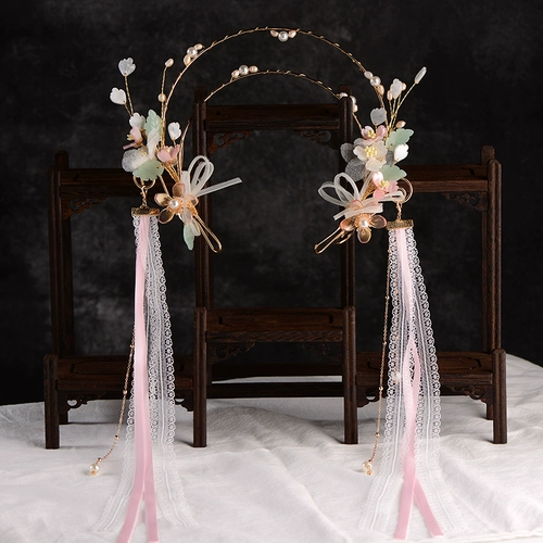 Ободок, заколка для волос с бантиком, аксессуар для волос, ханьфу, аксессуары, в цветочек