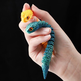 3D打印蝰蛇宝宝仿真动物模型玩具关节可动儿童玩具礼物摆件摆摊