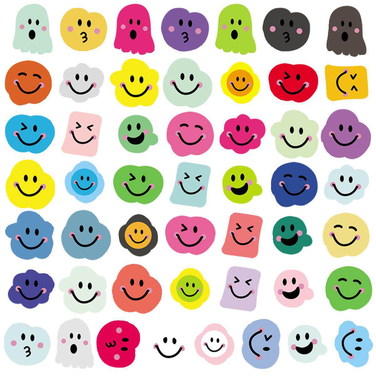 可爱表情手帐贴纸DIY手机行李箱100张笔记本电脑杯子鸡蛋装饰