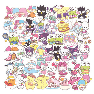 100张三丽鸥帕恰狗KT猫可爱卡通儿童电脑手帐水杯子手机壳装饰DIY