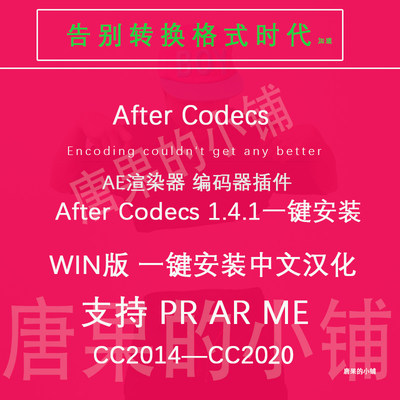 AE渲染器H264 支持AE PR2020版  插件AfterCodecs 带安装教程