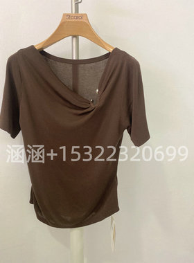 圣卡家专柜正品2026年夏季新款黑色短袖上衣针织衫T恤7203757-699