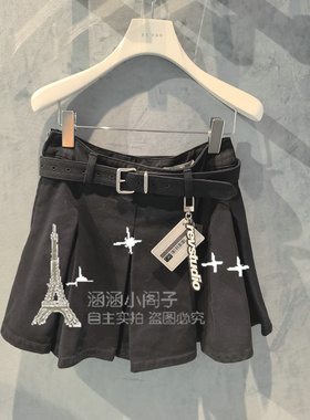 芮家RUIFAN-2024冬专柜正品百褶半身裙RM91502020-999