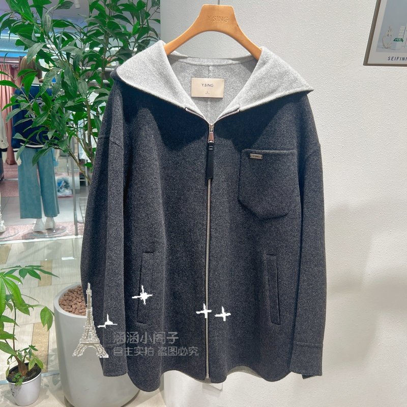 SING衣香家2025年冬季新绵羊毛灰色手工双面呢外套150938323-2199,女装/女士精品,毛针织衫,淘宝优惠券,粉丝福利购,淘宝优惠卷