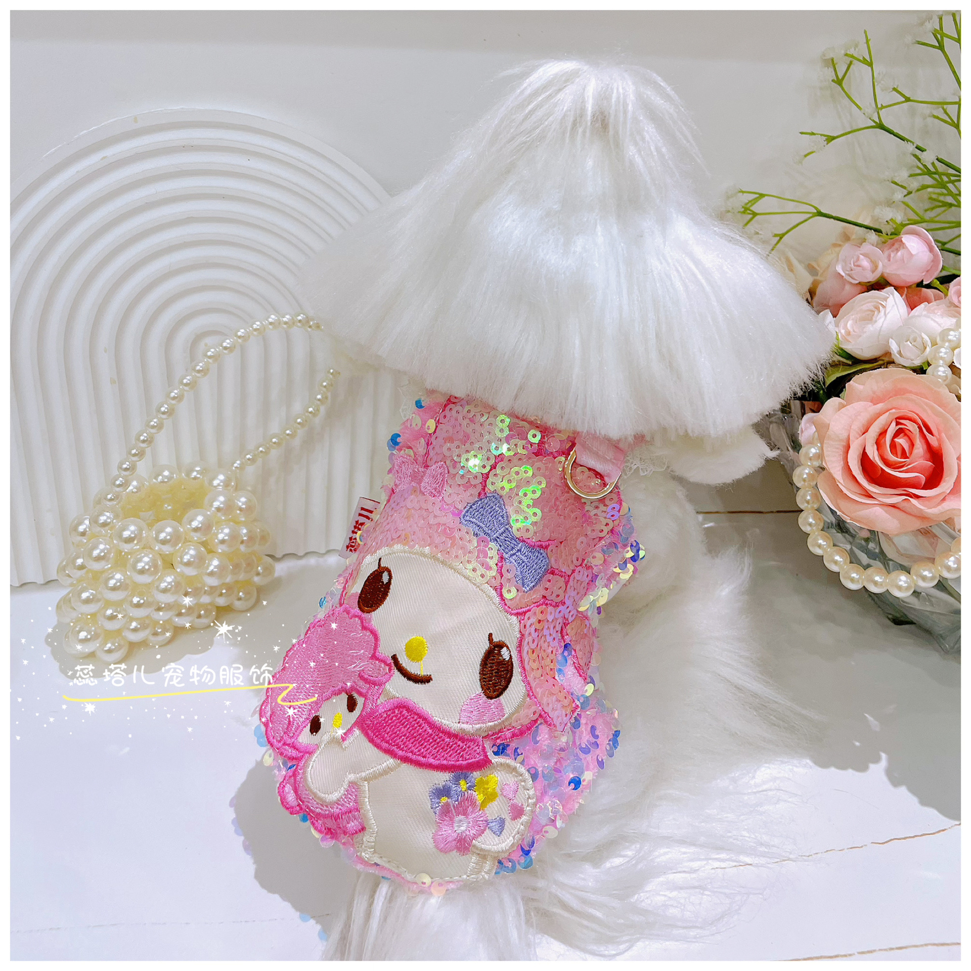 小型犬衣服美乐蒂亮片马甲纯棉马尔济斯约克夏比熊小体狗狗春夏新