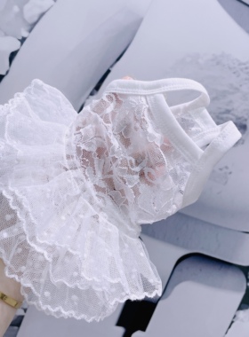 小体狗狗白色蕾丝婚纱裙马尔济斯比熊猫咪弹力吊带博美纱裙蓬蓬裙