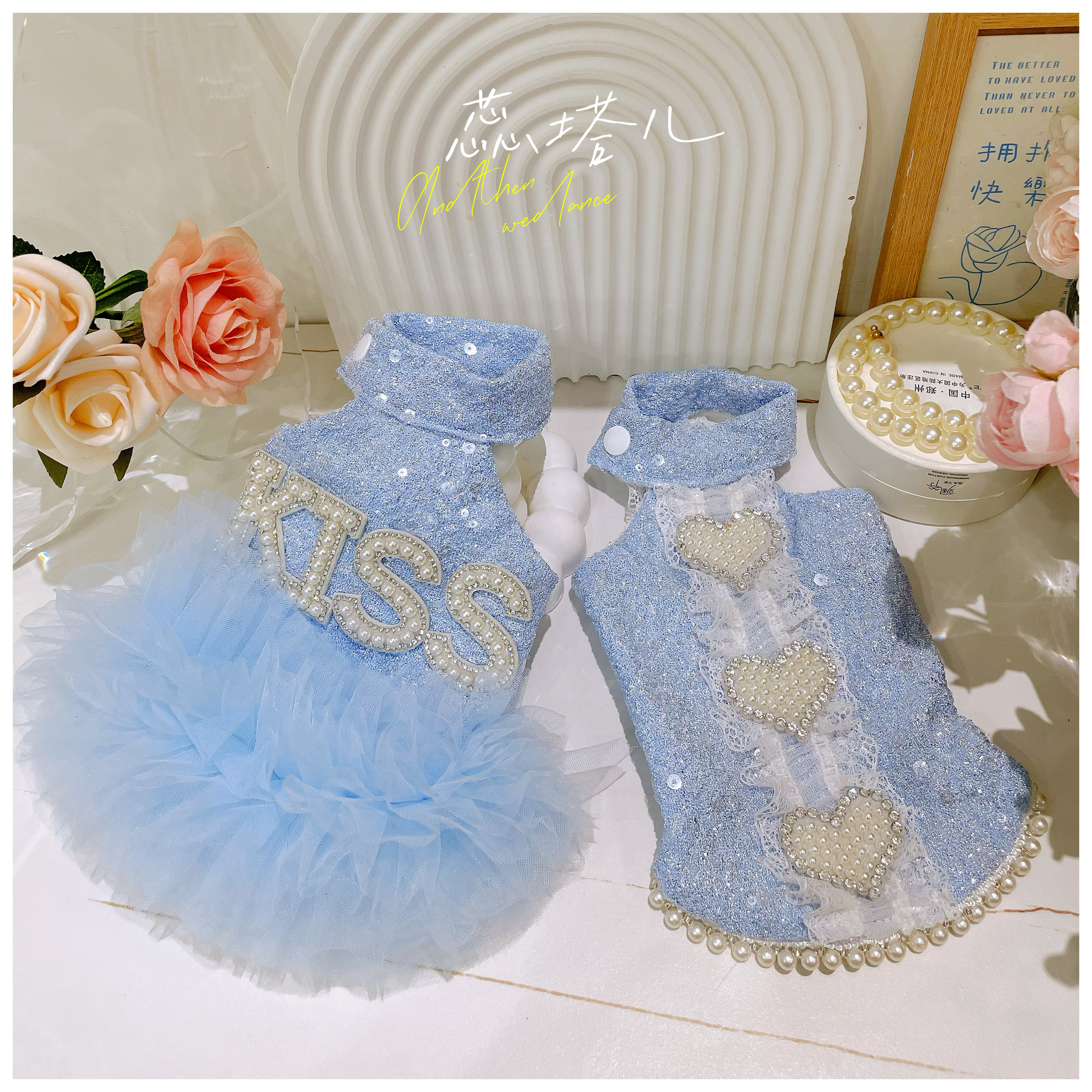 狗狗衣服超小体马尔济斯约克夏公主裙亮片礼服比熊泰迪蓬蓬裙背心