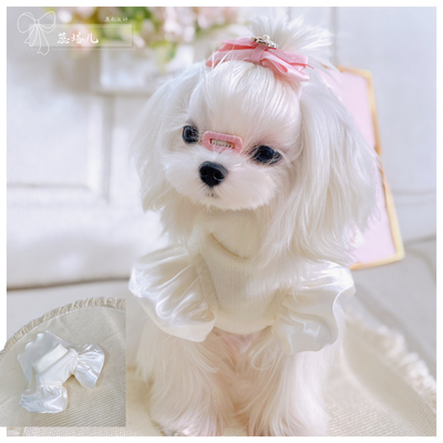 狗狗德绒打底衫飞袖可爱弹力小高领小体狗衣服马尔济斯约克夏小衫