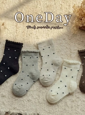 XY52250秋季新款儿童袜宝宝可爱点点花边短袜精梳棉公主风潮袜