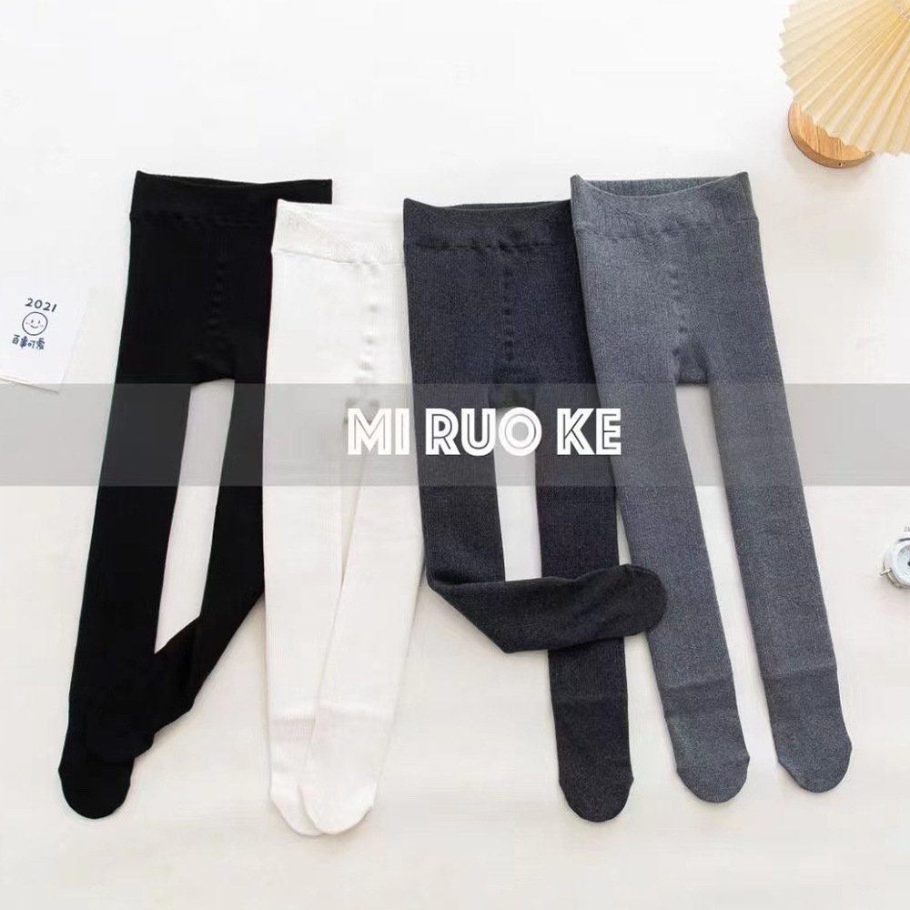 米若克24冬泰迪绒儿童连裤袜女童加厚绒打底袜裤中童宝宝连脚袜子
