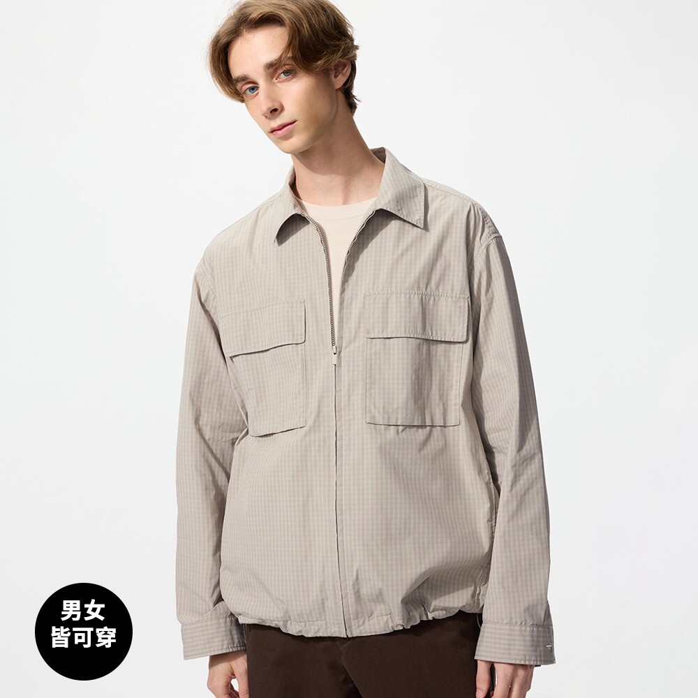 男装女装衬衫式拉链茄克/外套休闲格子夹克484882