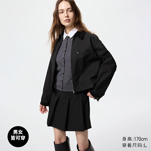 女装休闲拉链短茄克/外套巴恩风翻领时尚夹克479208